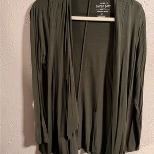 torrid Olive Green Open-Front Knit Cardigan